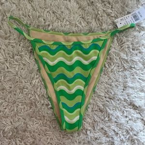 pacsun small cheeky green patterned bathing suit bottoms